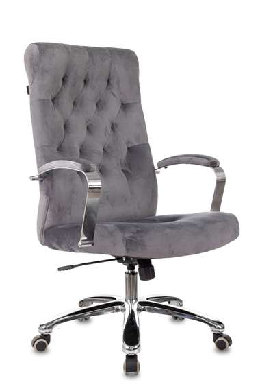 Кресло руководителя Бюрократ T-9928SL Fabric серый Italia 26 крестов. металл хром