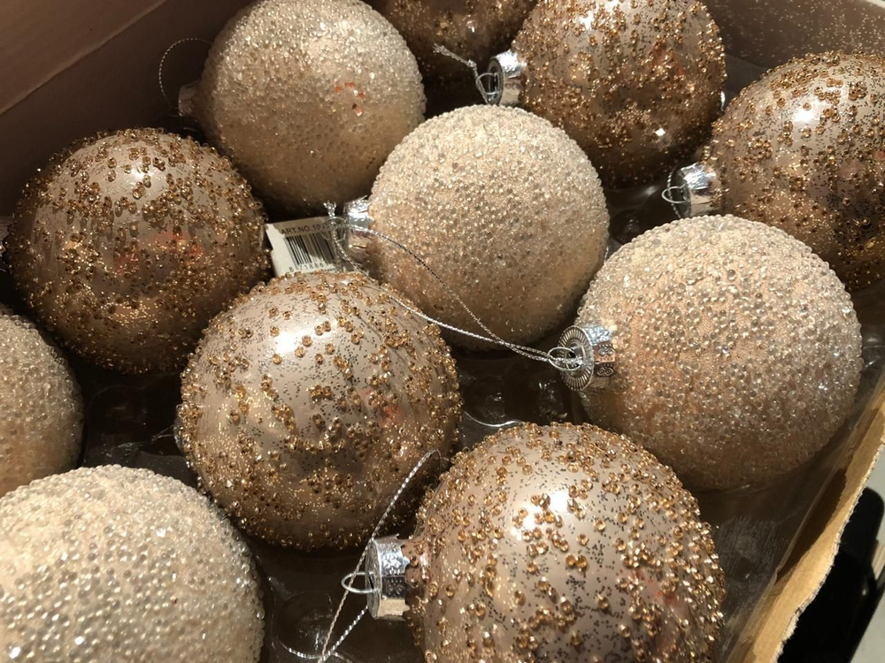 Набор елочных игрушек 12шт 8см House of Seasons Шар розовый 2 вида 84025