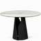 Обеденный стол Giano Ø120 см, белая глянцевая керамика