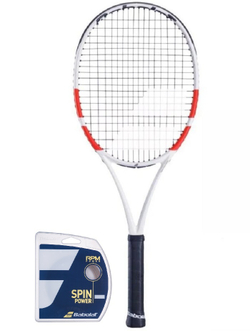Теннисная ракетка Babolat Pure Strike 100+ Струны + Натяжка