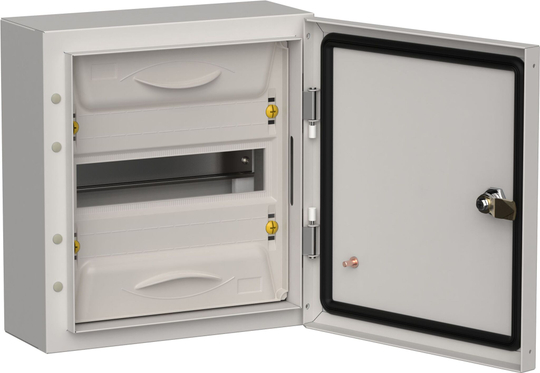 Корпус металлический ЩРН-12 (1х12) 335х310х140мм IP54 серый (одна дверь) TITAN IEK