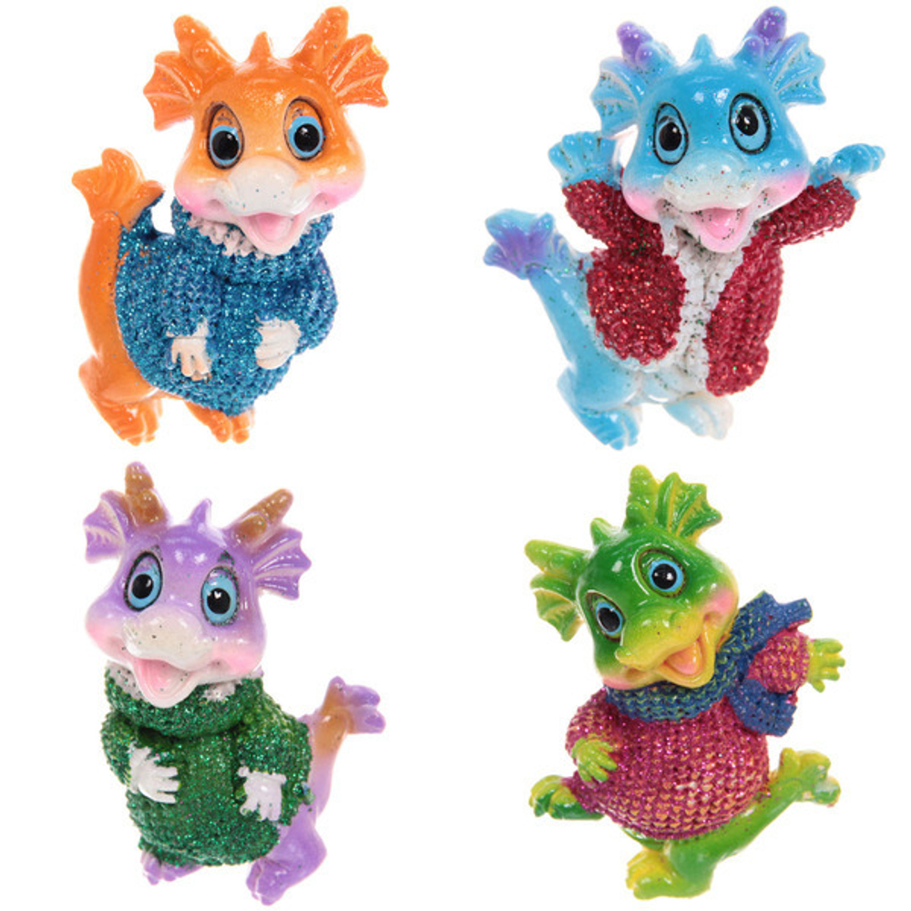 Магнит «Дракоша в теплой одежде» 6,5*5 см, микс