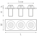 i537272 Светильник INTERO TUBO LED 10W*3 500LM*3 60G ЧЕРНЫЙ 3000K (217537+217272+217272+217272)