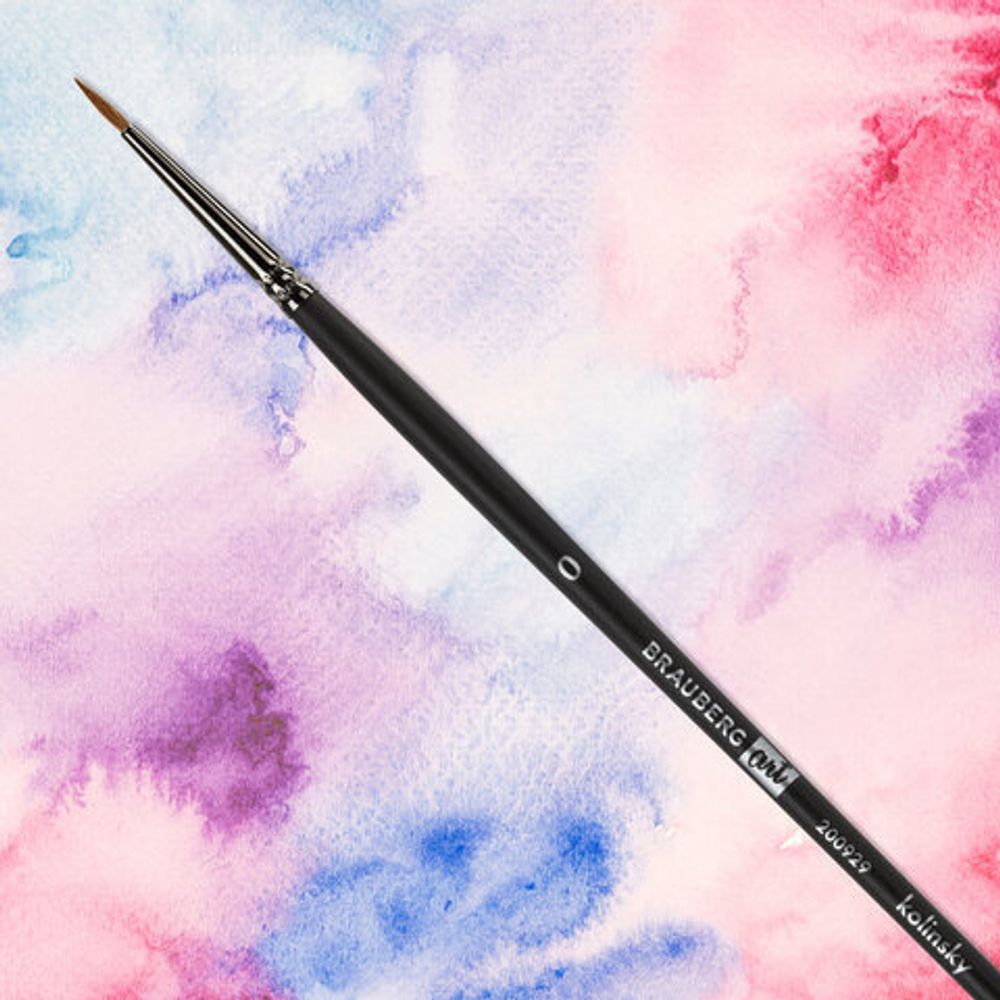 Кисть художественная проф. BRAUBERG ART CLASSIC, колонок, круглая, № 0, короткая ручка, 200929