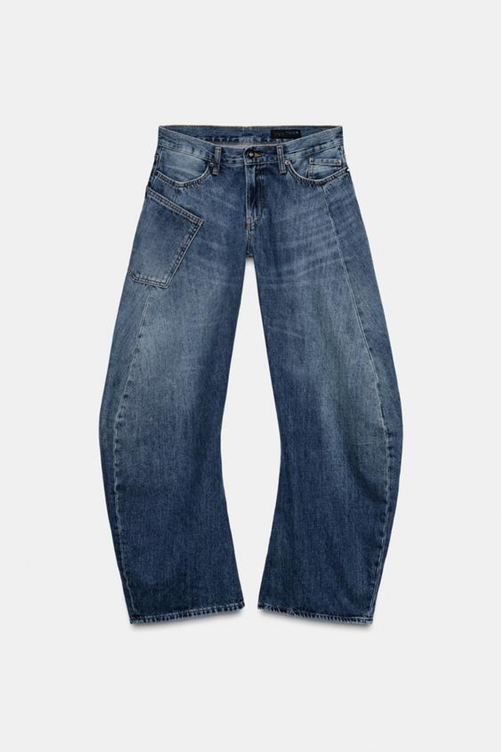 ZARA ДЖИНСЫ RELAXED С НИЗКОЙ ПОСАДКОЙ — ZW COLLECTION, СИНИЙ