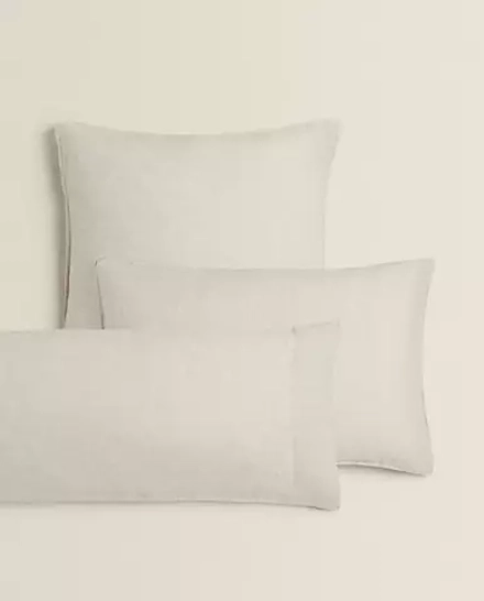 ZARA HOME ЛЬНЯНАЯ НАВОЛОЧКА, СВЕТЛО-БЕЖЕВЫЙ