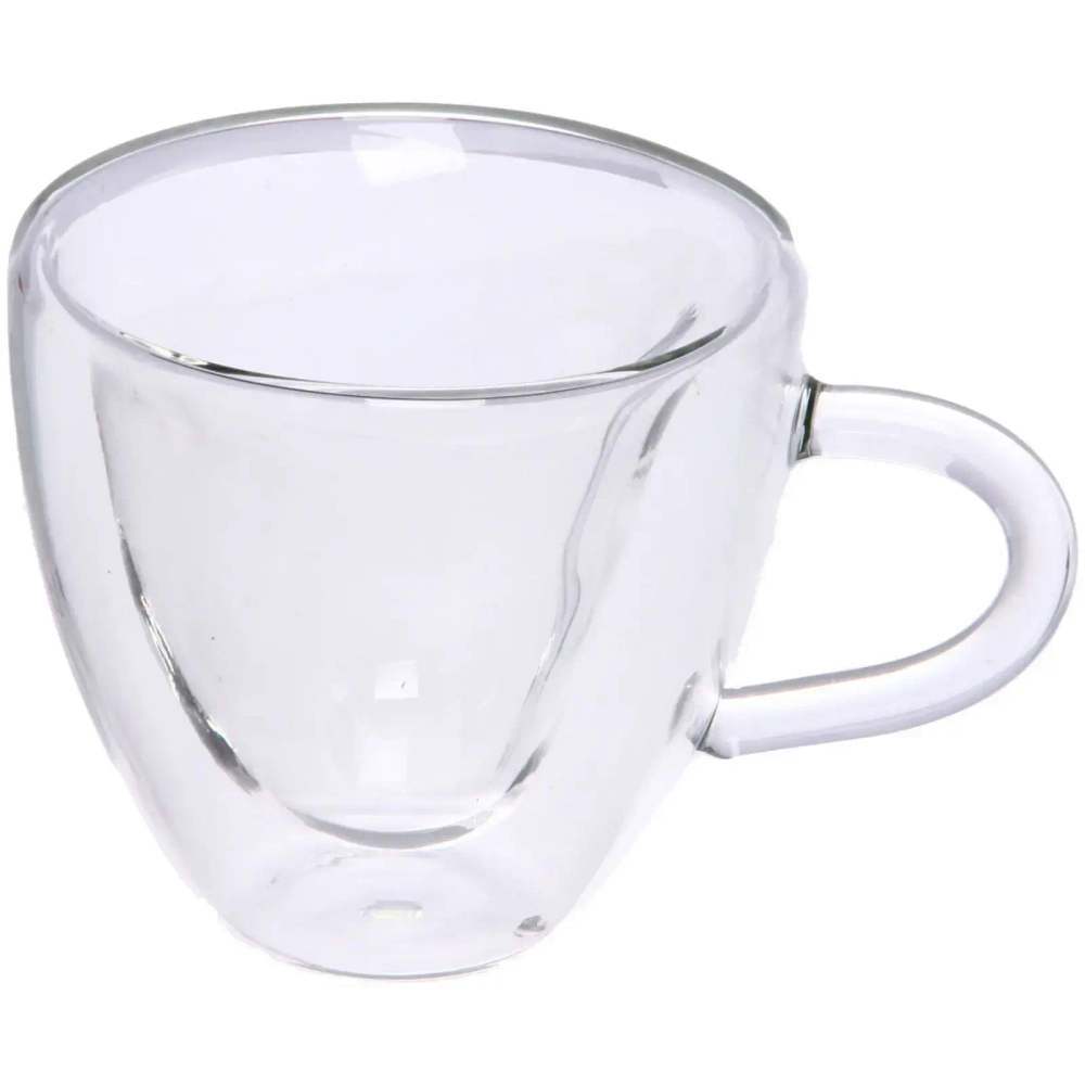 Кружка стеклянная с двойными стенками 150мл «Хай-Тек» Сердечко