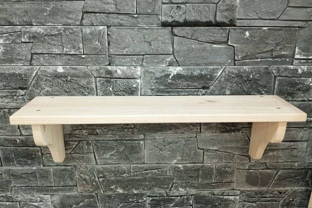 Полка настенная деревянная 60*15 см, массив сосны