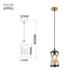 Светильник подвесной (подвес) Rivoli Monique 9105-201 1 * Е27 60 Вт модерн потолочный