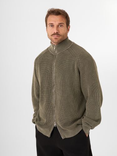 Хлопковый джемпер на молнии QWE в цвете хаки