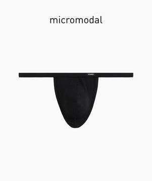 Мужские трусы(1шт) стринги Atlantic MP-1586, микромодал, черный