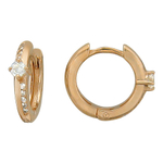 Серьги конго с фианитом из красного золота 585 пробы JA-S-1С115828