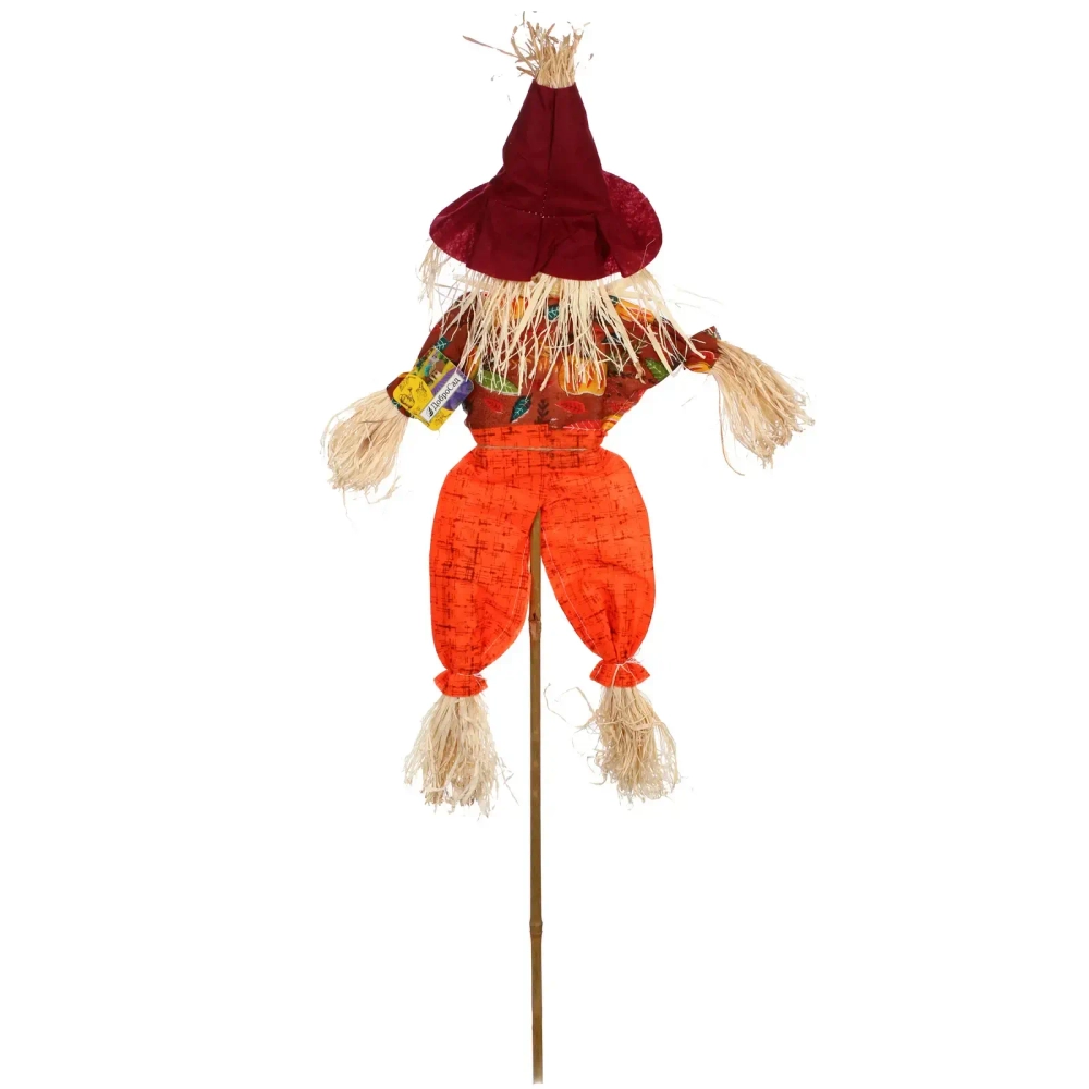 Фигура садовая «Пугало - Ричи» в бордовой шляпе 52 (75) см ДоброСад