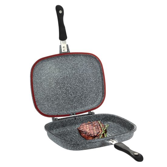 Сковорода-гриль двойная с мраморным покрытием Ofenbach NB 100516 из литого алюминия