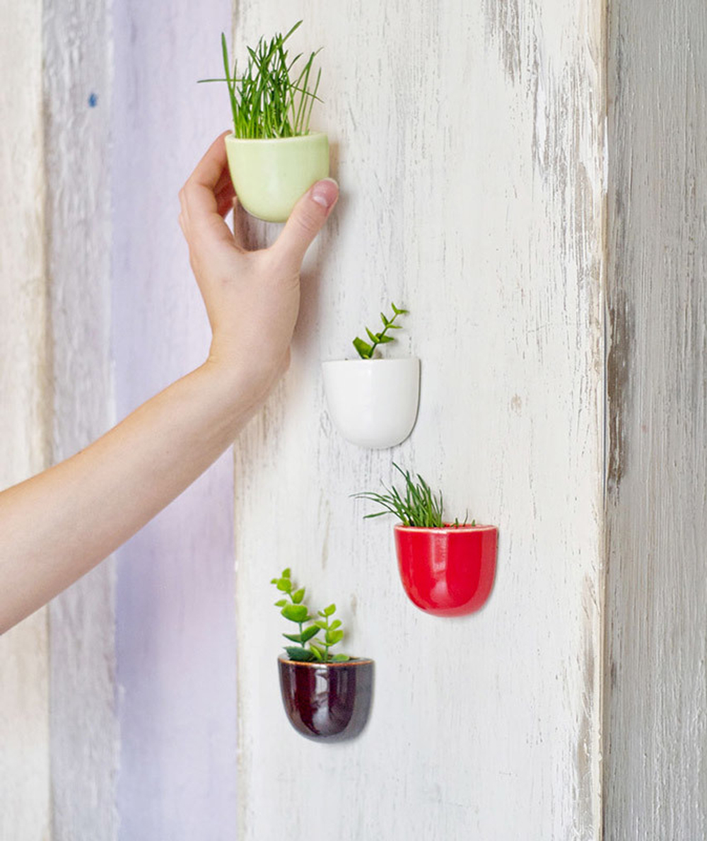 Набор мини-кашпо pocket красный,белый,черный