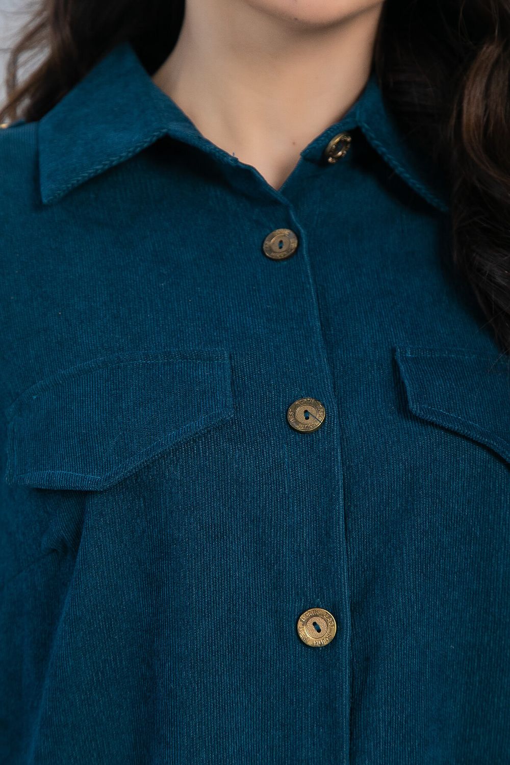 Платье-рубашка В большом городе (сине-зеленое) П12798М LT Collection