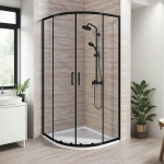 Душевой уголок Good Door Lite 90х90 ЛТ00027 стекло прозрачное/профиль черный матовый