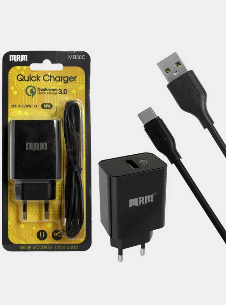 Зарядное уст-во USB +кабель TypeC MRM MR30C (QC3.0/3A)