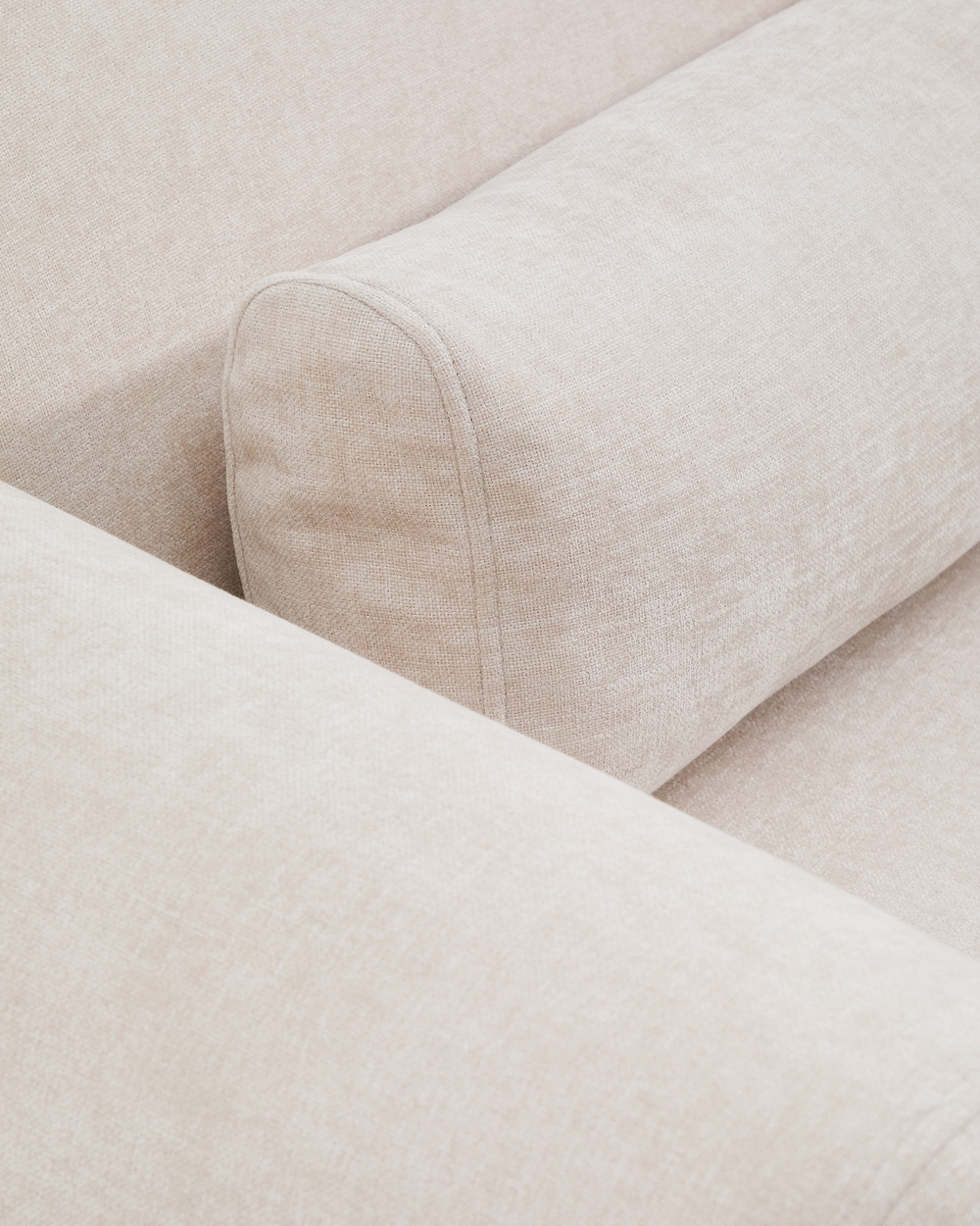 6-местный диван Lares с реклайнером и откидным подголовником из бежевого шенилла, 410 см