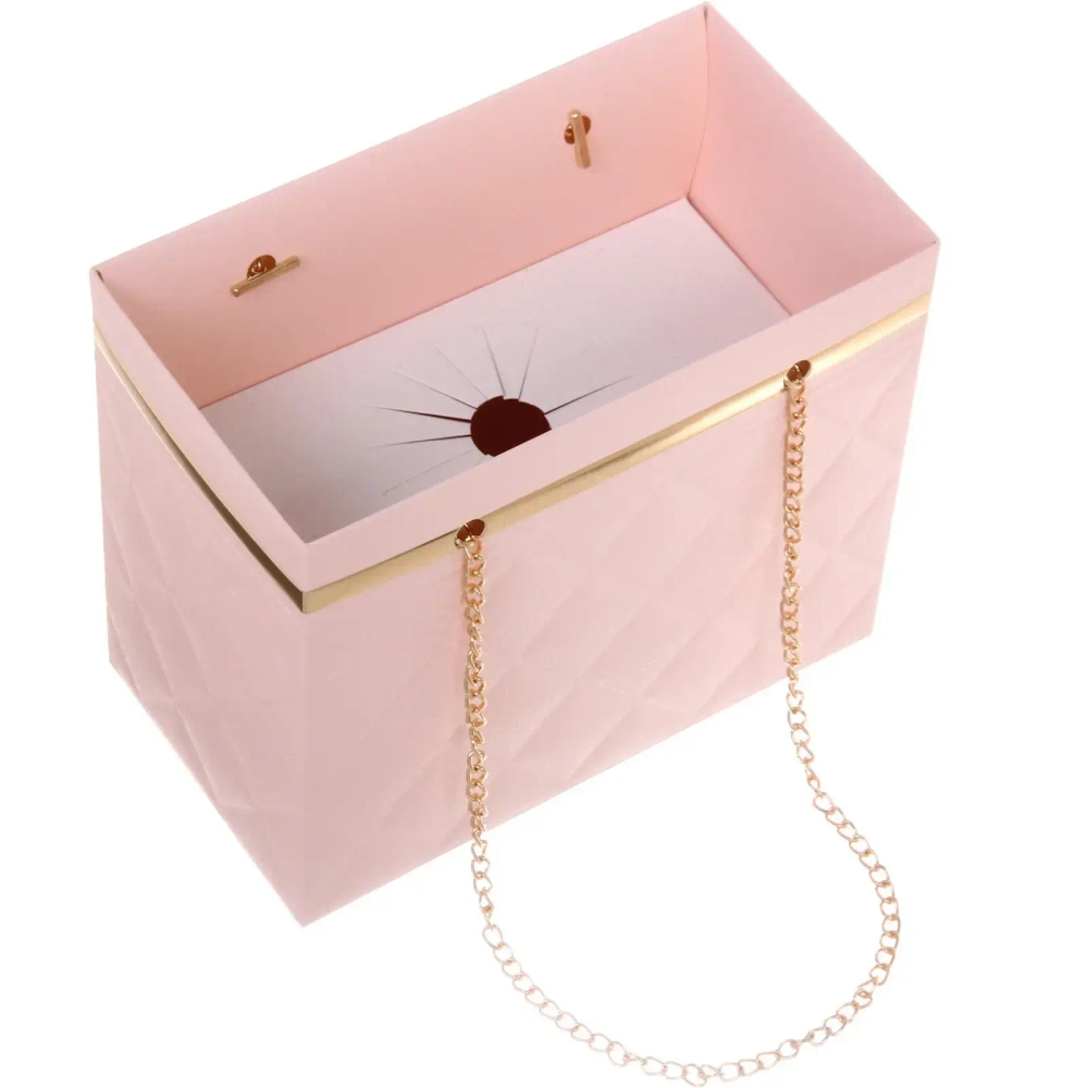 Пакет для цветов и подарков «Стиль» 18*10*15 см, розовый