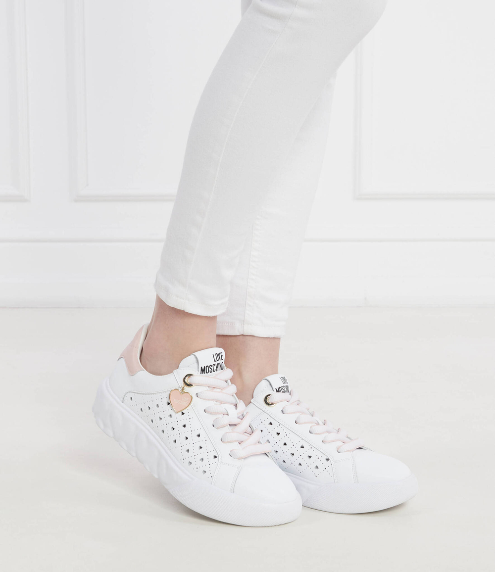 Кожаные кроссовки heart45 Love Moschino - белый(JA15584G0IIA1)