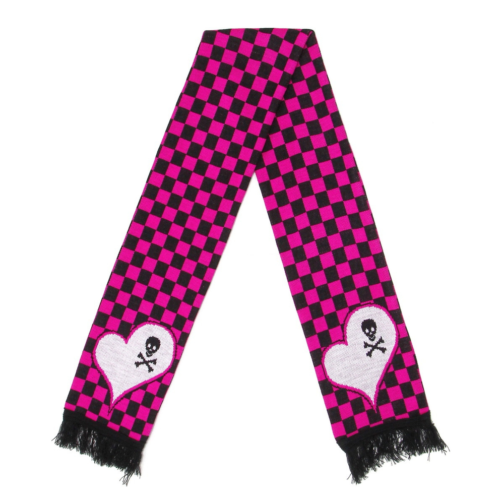 Шарф Клетка черно-розовая с сердцем (1955)