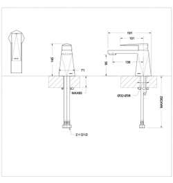 Смеситель для умывальника Bravat Iceberg