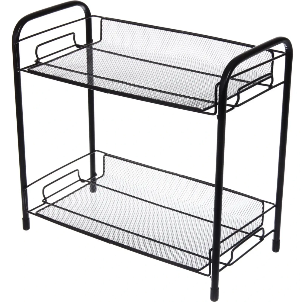 Этажерка настольная хозяйственная универсальная «ФАНАДЕРО», цвет черный, 35*17,5*34см