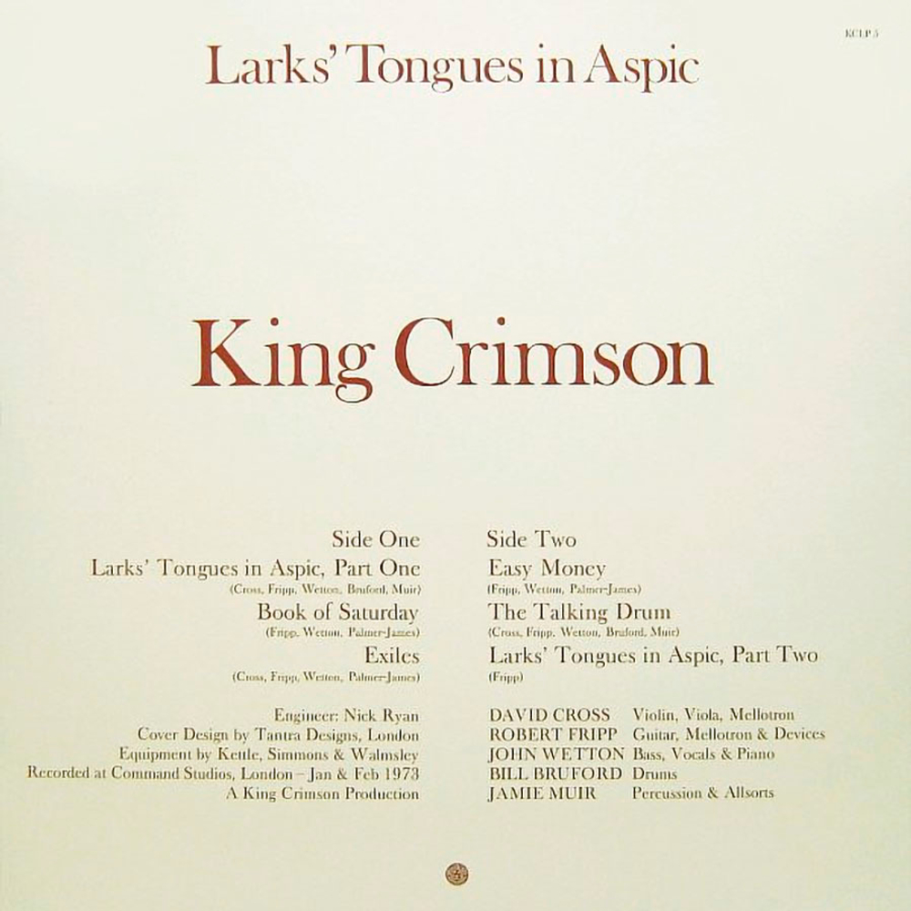King Crimson / Larks' Tongues In Aspic (LP)