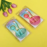 Набор косметический «Beauty Bar», кисточка, мерная ложка и чаша, микс два цвета, 16,5*9см