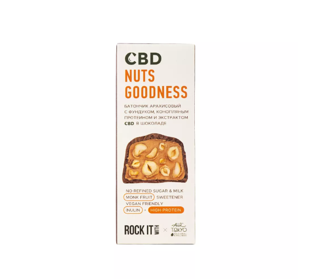 Rock it Батончик ФУНДУК CBD с конопляным протеином и экстрактом CBD, 40гр