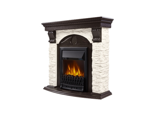 Портал Firelight Torre Classic камень белый, шпон венге