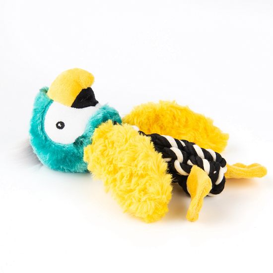 Elder Club Игрушка для собак "Попугай с канатом", 20см