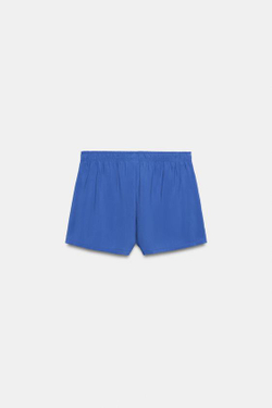 ZARA СВОБОДНЫЕ ШОРТЫ С ПУГОВИЦАМИ, КОБАЛЬТОВЫЙ