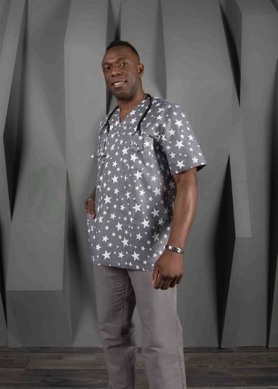 Блуза мужская М-286 (принт звезды)