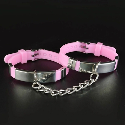 Оригинальные силиконовые наручники роового цвета (Цвет: розовый)