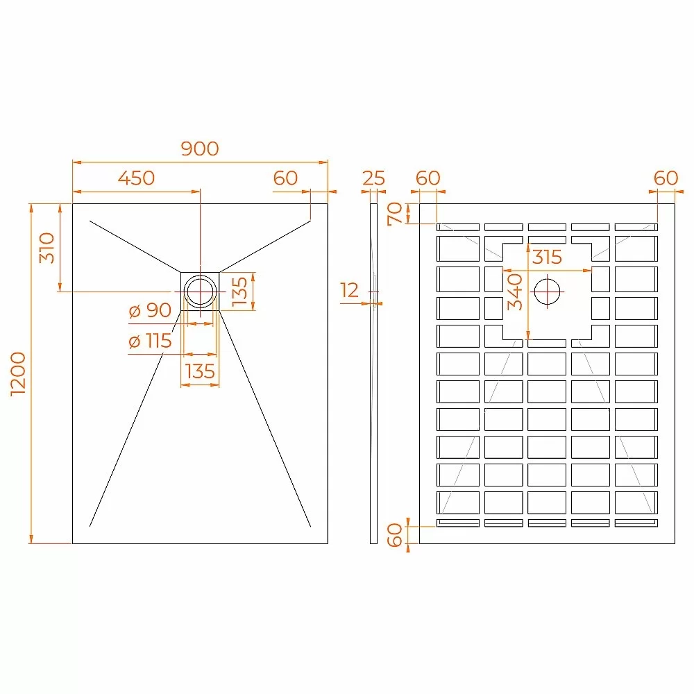 Душевой поддон RGW Stone Tray 90х120 14152912-02-11 графит