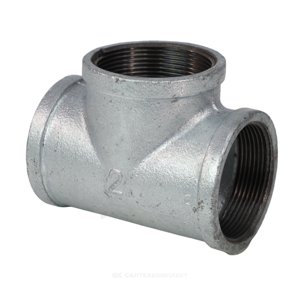 Тройник прямой чугун оц Ду 40 (1 1/2") ВР/ВР Fittex PLUS