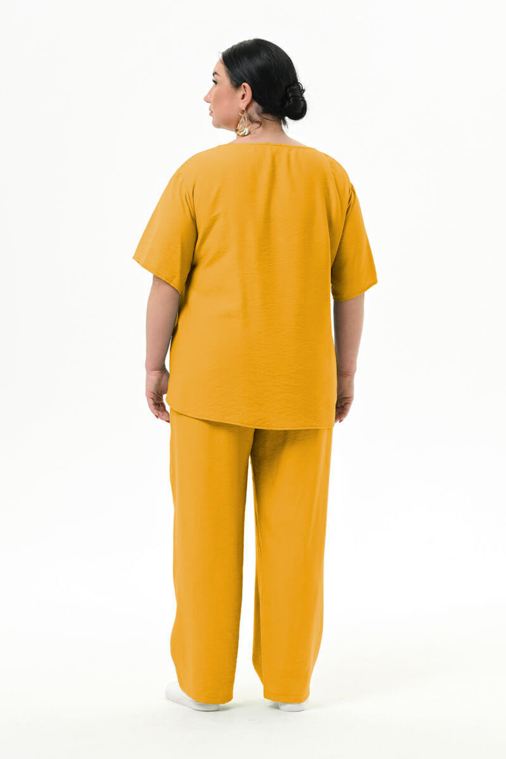 Брюки прямые из вискозы, карри