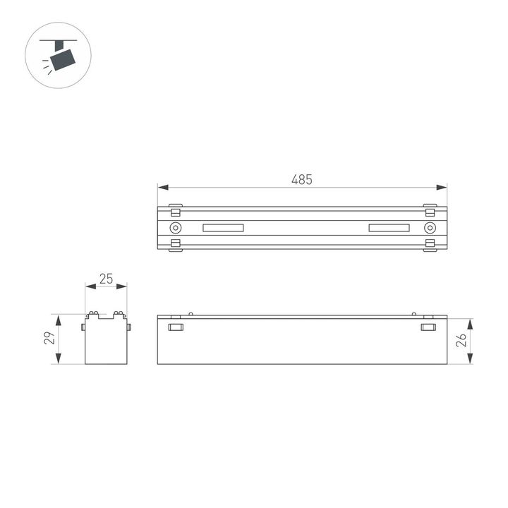 Трековый светодиодный светильник Arlight Mag-Vibe-Flat-L485-24W Day4000 044440