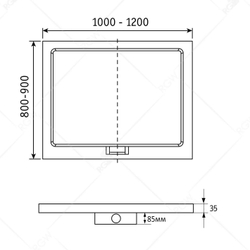 Душевой поддон прямоугольный RGW GWS-21 80-120