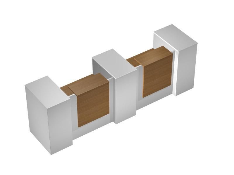 Стойка рецепции с двумя вырезами и 3мя колоннами с ящиками Profiquadro