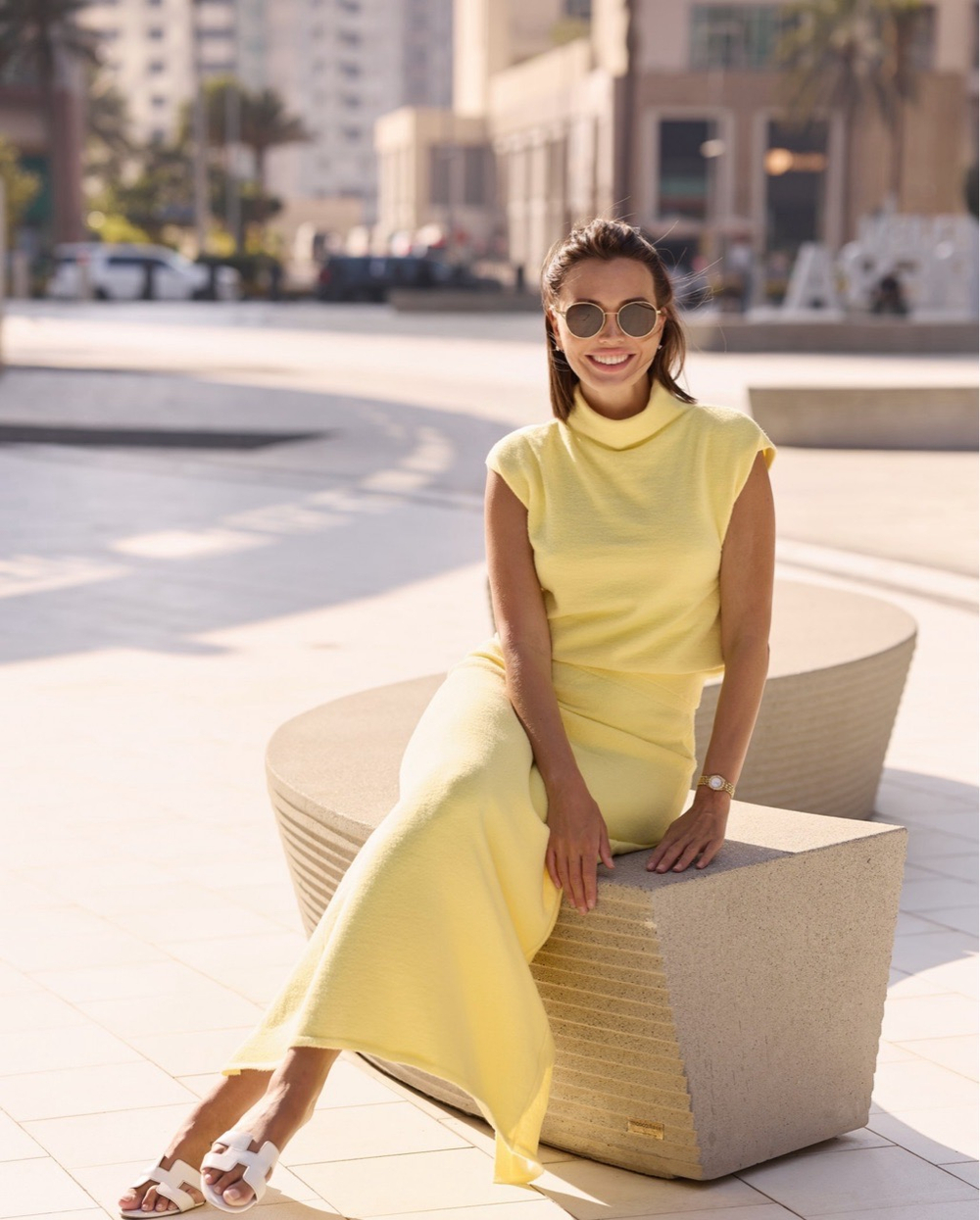 юбка макси в желтом цвете