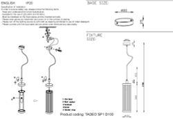 Светильник подвесной Crystal Lux TADEO SP1 D100 CHROME/TRANSPARENTE