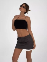 Черный кроп топ укороченный под пиджак