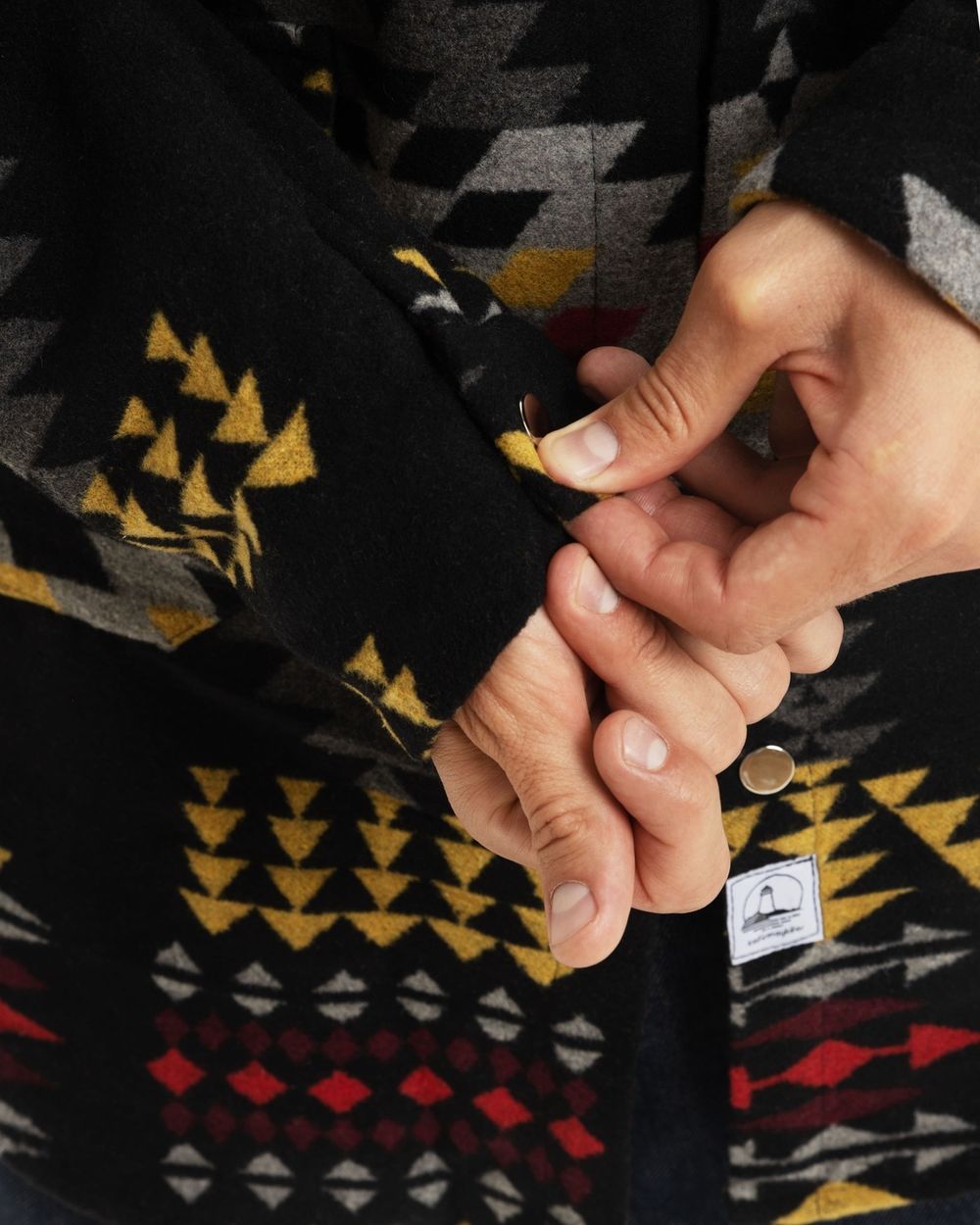 Рубашка Kefirmaykifer оверсайз Этно черная