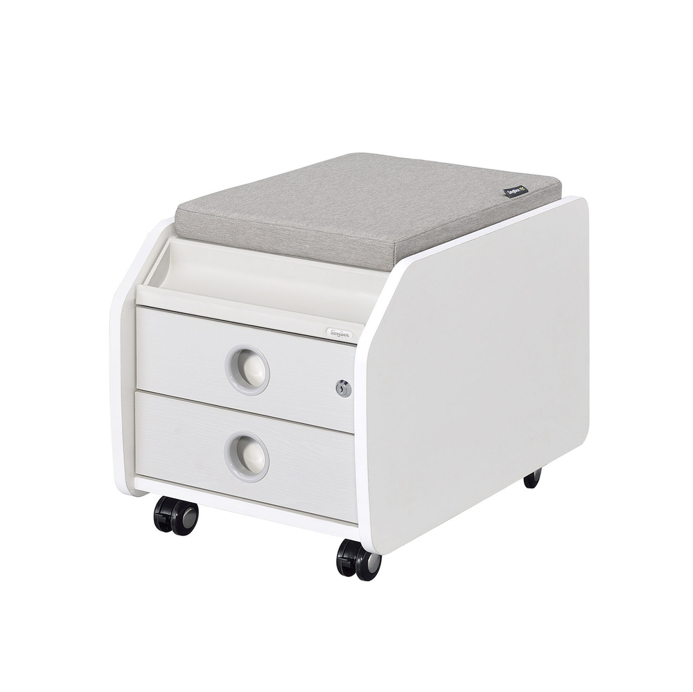 Тумба SingBee на колёсиках с 2 ящиками, органайзером и пуфом CB-L01