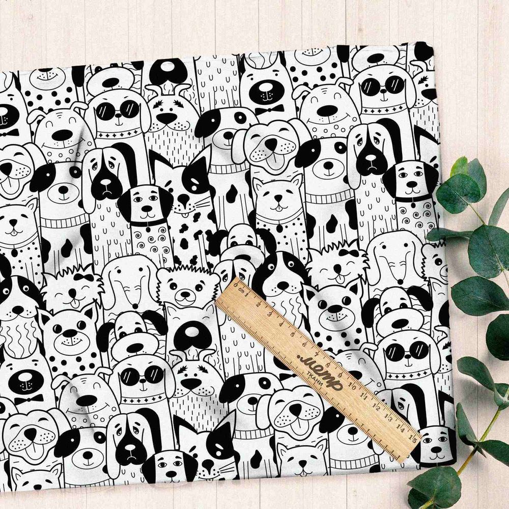 Ткань оксфорд 600 силуэты собак