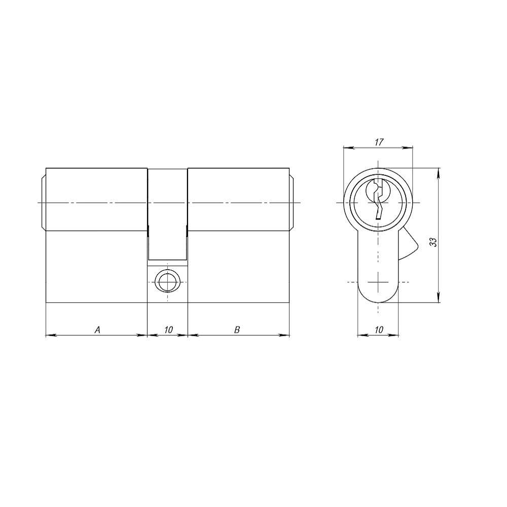 Цилиндровый механизм (AZ100/80) AZ1000Key80 (30+10+40) CP хром