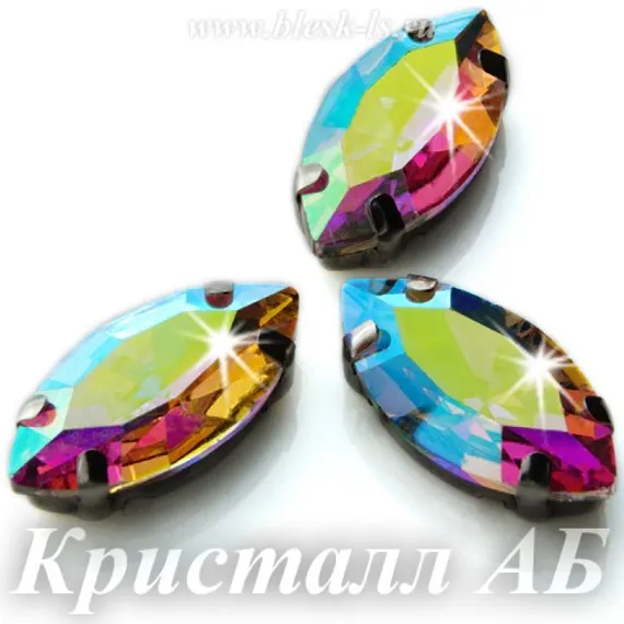 ЛС Лодочка пришивная в цапах (стекло), Кристалл АБ (лодочка)